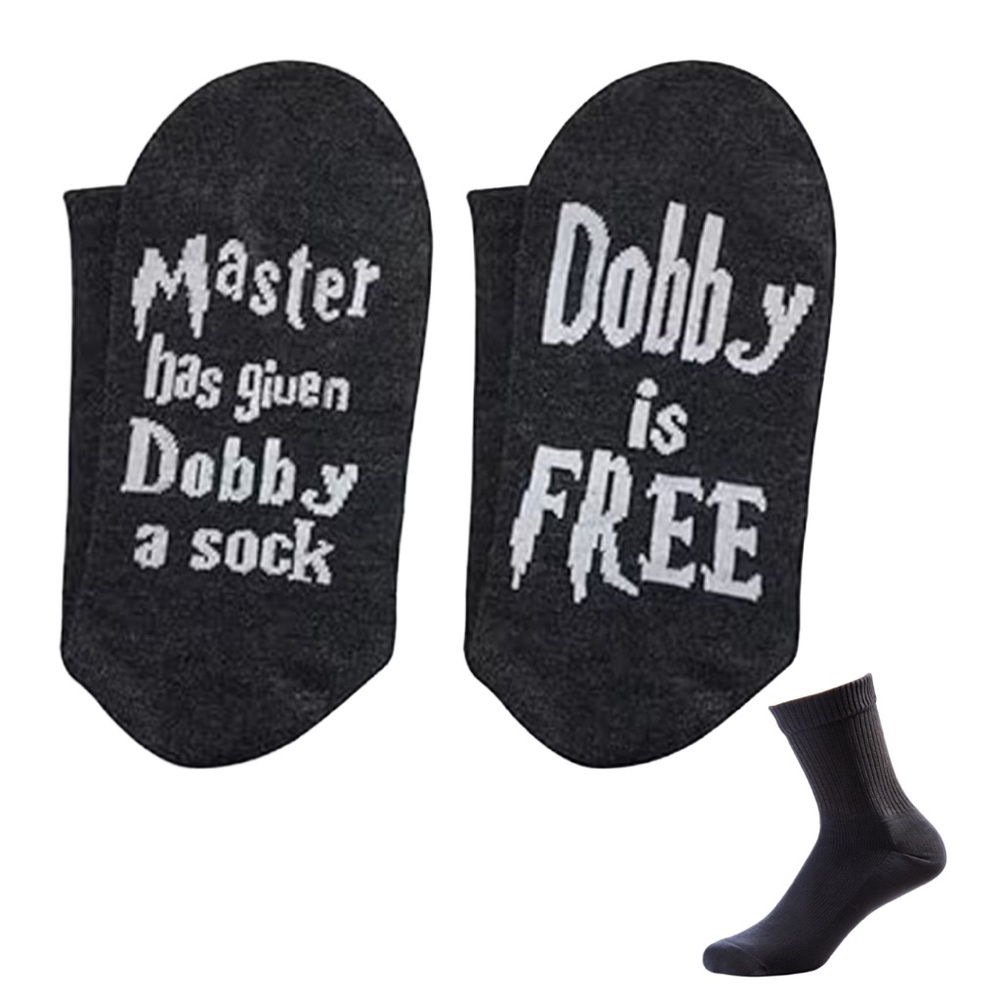Socks Harry Potter Dobby Is A Free Elf Hogwarts Magic Gray Wizarding World